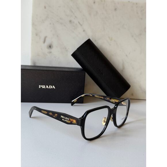 NEW Prada PR B07VD Black Tortoise Eyeglasses Frames main image 4